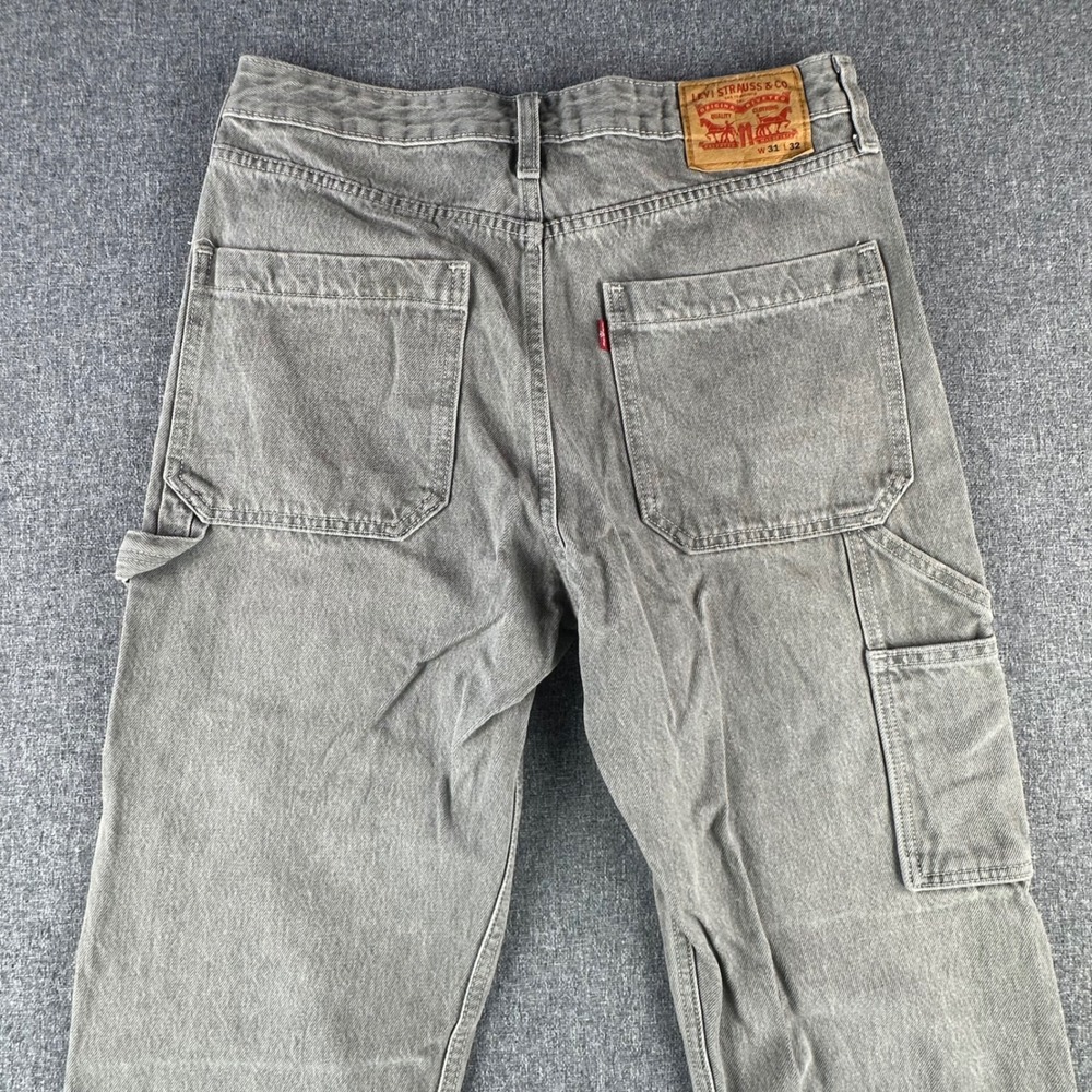 Levi's Carpenter Pants Mens 31x32 54740-0005 Gray Utility Hammer Loop Denim